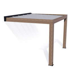 Helsinki pergola en bois et PC gris 300x340cm - Canopia by Palram