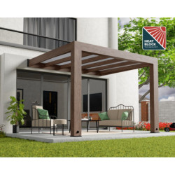 Helsinki pergola en bois et PC gris 300x340cm - Canopia by Palram