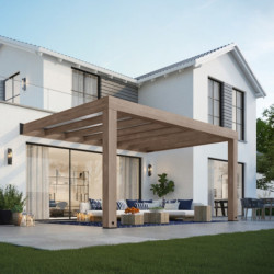 Helsinki pergola en bois et PC gris 300x470cm - Canopia by Palram