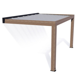 Helsinki pergola en bois et PC gris 300x470cm - Canopia by Palram