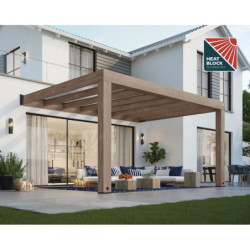 Helsinki pergola en bois et PC gris 300x470cm - Canopia by Palram