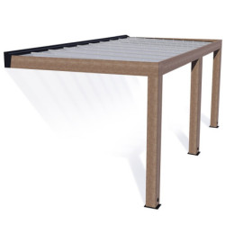 Helsinki pergola en bois et PC gris 300x600cm - Canopia by Palram