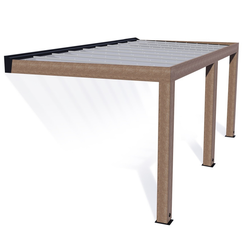 Helsinki pergola en bois et PC gris 300x600cm - Canopia by Palram
