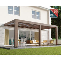 Helsinki pergola en bois et PC gris 300x600cm - Canopia by Palram