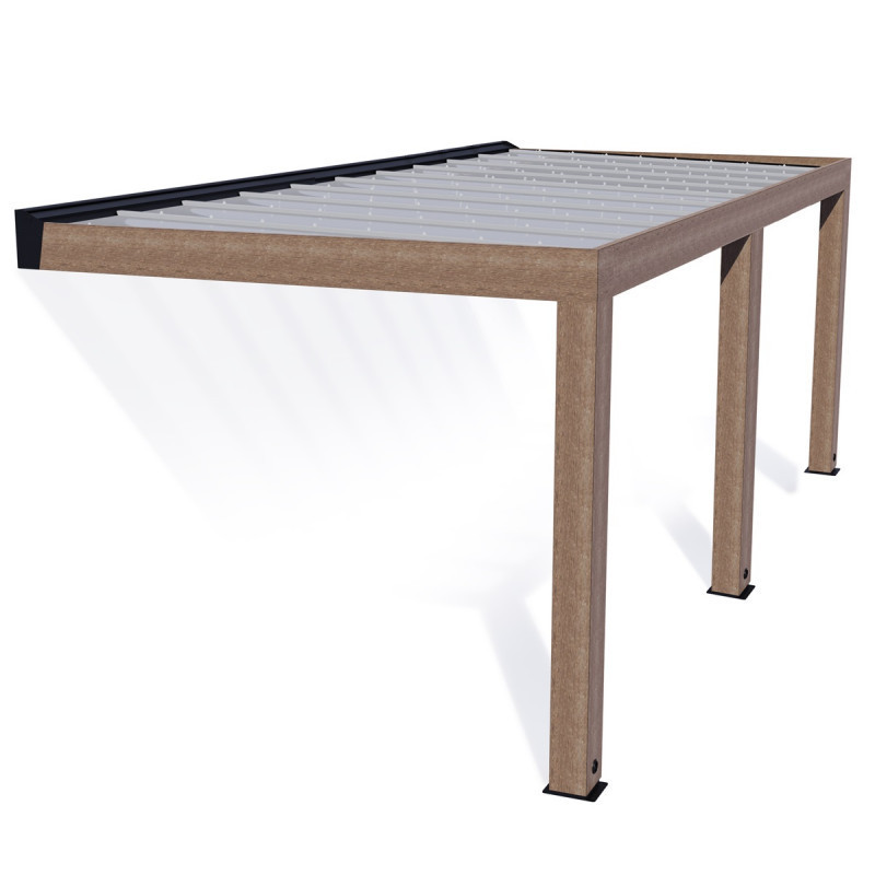 Helsinki pergola en bois et PC gris 300x665cm - Canopia by Palram