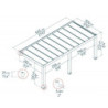 Helsinki pergola en bois et PC gris 300x665cm - Canopia by Palram