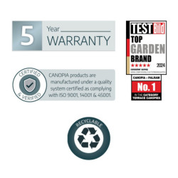 Helsinki pergola en bois et PC gris 300x665cm - Canopia by Palram