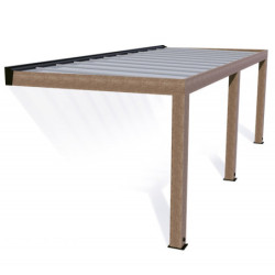 Helsinki pergola en bois et PC gris 300x730cm - Canopia by Palram
