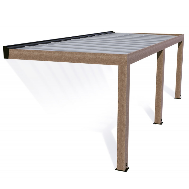 Helsinki pergola en bois et PC gris 300x730cm - Canopia by Palram
