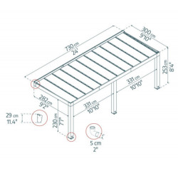 Helsinki pergola en bois et PC gris 300x730cm - Canopia by Palram