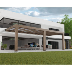 Helsinki pergola en bois et PC gris 300x730cm - Canopia by Palram