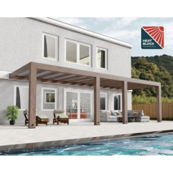 Helsinki pergola en bois et PC gris 300x860cm - Canopia by Palram