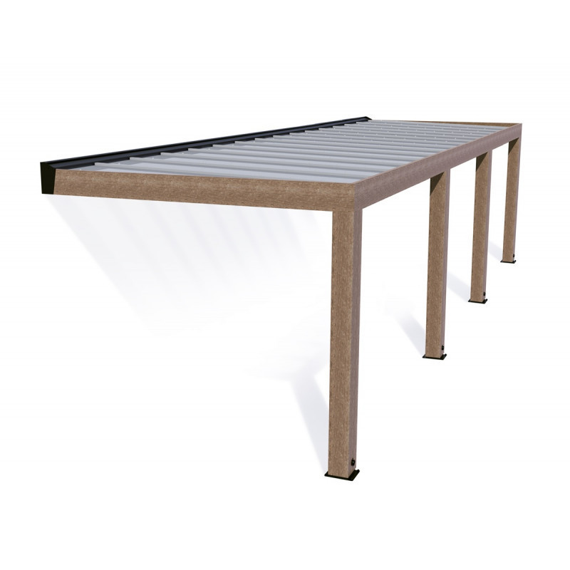 Helsinki pergola en bois et PC gris 300x990cm - Canopia by Palram