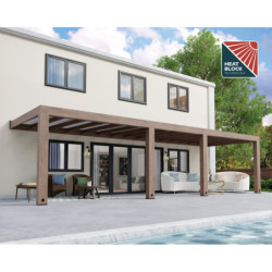 Helsinki pergola en bois et PC gris 300x990cm - Canopia by Palram