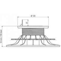 Plot réglable 50/80mm pour fondations en bois Gardy Shelter