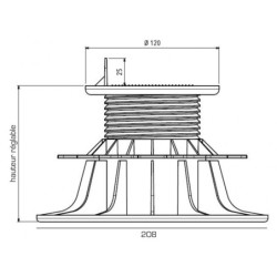 Plot réglable 50/80mm pour fondations en bois Gardy Shelter