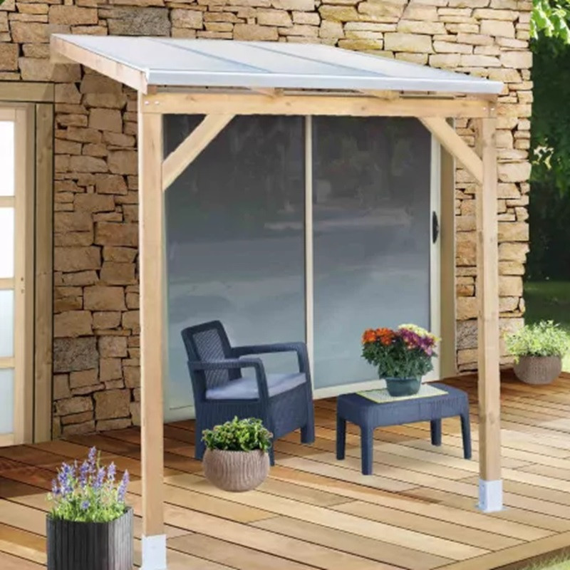 Toit de terrasse en bois et polycarbonate - 3x2m - Chalet et Jardin