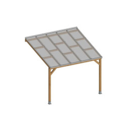 Toit de terrasse avec toit - 300x300cm - bois massif - Chalet et Jardin