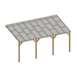 Toit de terrasse - 300x550cm - bois massif - avec toit -  Chalet et Jardin