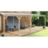Toit de terrasse - 300x680cm - avec toit - bois massif - Chalet et Jardin