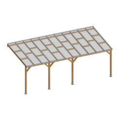Toit de terrasse - 300x680cm - avec toit - bois massif - Chalet et Jardin