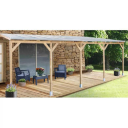 Toit de terrasse - 300x740cm - bois massif - avec toit - Chalet et Jardin