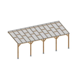 Toit de terrasse - 300x740cm - bois massif - avec toit - Chalet et Jardin