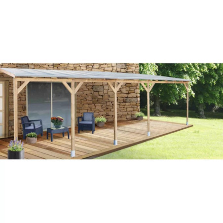 Toit de terrasse - 300x860cm - bois massif - avec toit - Chalet et Jardin