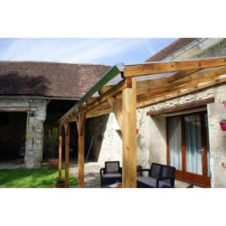 Toit de terrasse - 300x860cm - bois massif - avec toit - Chalet et Jardin