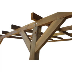 Toit de terrasse - avec toit -  300x1040cm - bois massif - Chalet et Jardin