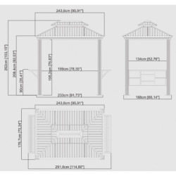 Abri barbecue Messina en aluminium et acier - 3,91m² - SOJAG
