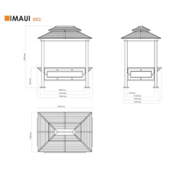Abri barbecue Maui en aluminium et acier - 3,67m² - SOJAG