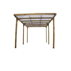 Carport Imperia 15m² - en bois massif traité autoclave - toit en PVC