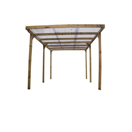 Carport Imperia 15m² - en bois massif traité autoclave - toit en PVC