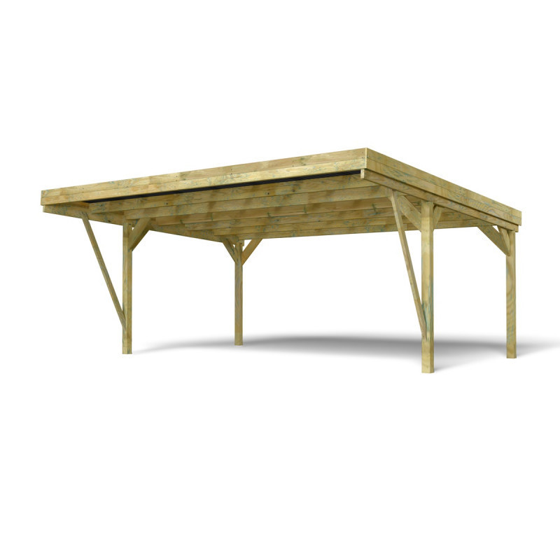 Carport double 30,9m² en bois autoclave Victor Design - Forest Style