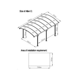 Carport - Couv'Voiture 35 - 15m² - aluminium et polycarbonate