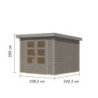 Abri 5,76m² en bois gris clair + acier gris Jupiter 3,5D - Karibu