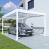 Carport 1 voiture en alu blanc 16m² toit polycarbonate Trigano