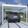 Carport 1 voiture en alu blanc 16m² toit polycarbonate Trigano