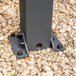 Carport Libeccio en alu 16m² gris + 3 panneaux en acier - Trigano