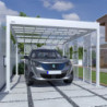 Carport Libeccio en alu 16m² blanc + 5 panneaux en acier - Trigano
