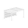Carport Libeccio en alu 16m² gris + 5 panneaux en acier - Trigano