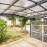 Carport Libeccio en alu 16m² gris + 5 panneaux en acier - Trigano