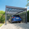 Carport Libeccio en alu 16m² gris + 8 panneaux en acier - Trigano