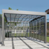 Carport Libeccio en alu 16m² gris + 8 panneaux en acier - Trigano