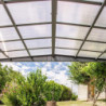 Carport Libeccio en alu 16m² gris + 8 panneaux en acier - Trigano