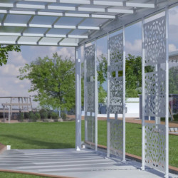 Brises-vues en acier blanc pour carport Libeccio – lot de 3 - Trigano