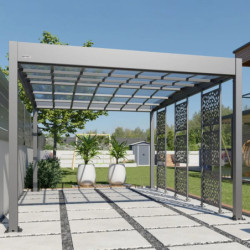 Brises-vues en acier gris pour carport Libeccio – lot de 3 - Trigano