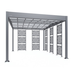 Brises-vues en acier gris pour carport Libeccio – lot de 5 - Trigano