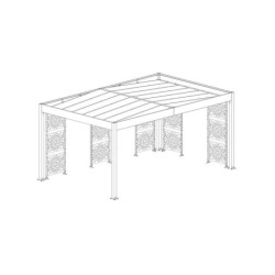 Brises-vues en acier gris pour carport Libeccio – lot de 5 - Trigano